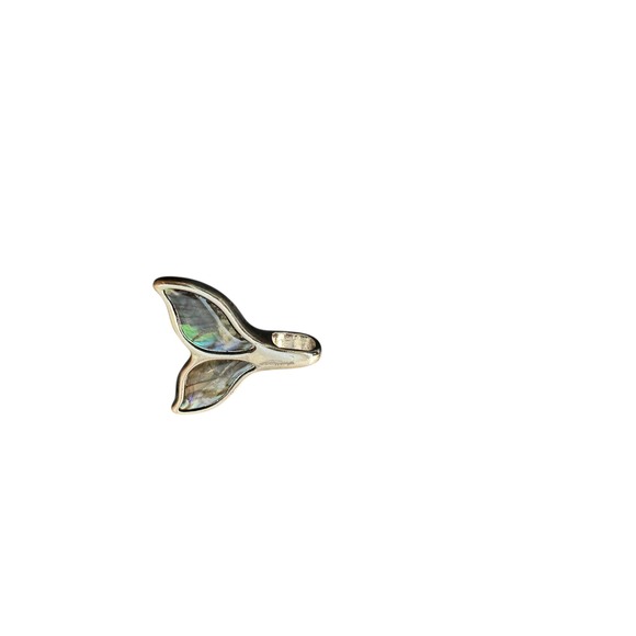 Silver Abalone inlay Whale Tail Fin Pendant - Picture 5 of 8
